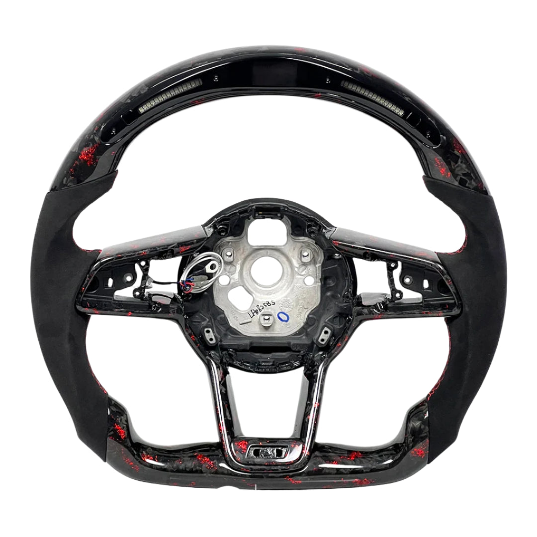 Audi R8 TT red forged carbon fiber steering wheel performance upgrade