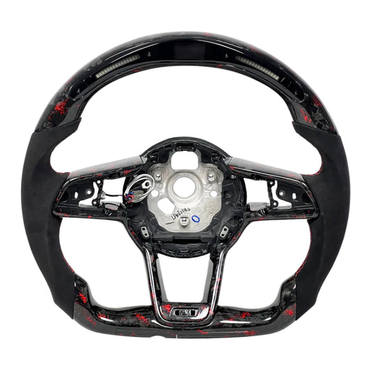Audi R8 TT red forged carbon fiber steering wheel performance upgrade