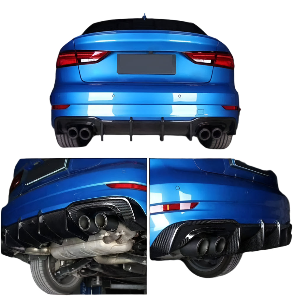 Audi A3 S-Line S3 carbon fiber rear diffuser 2017–2020