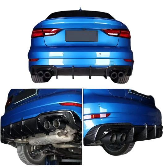 Audi A3 S-Line S3 carbon fiber rear diffuser 2017–2020