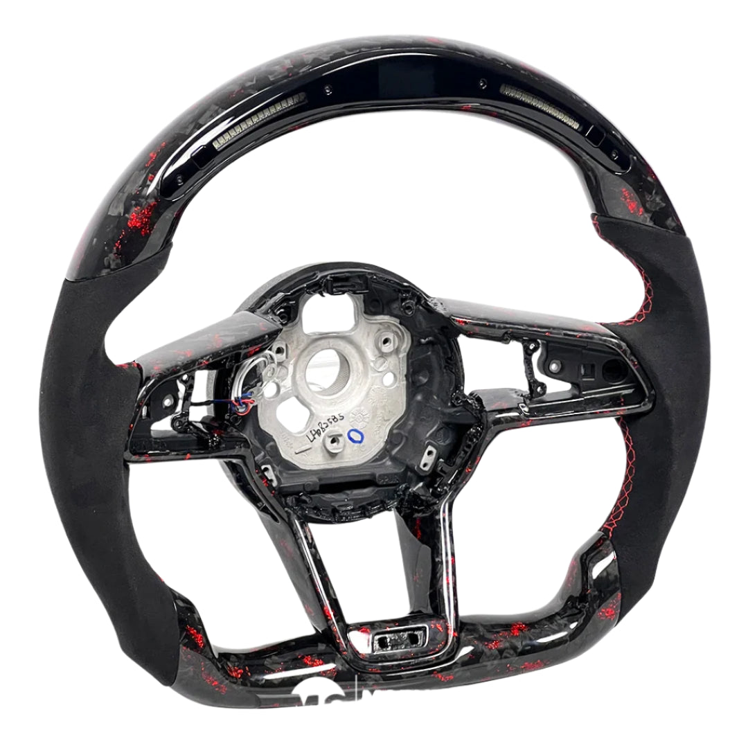 Audi R8 TT red forged carbon fiber steering wheel performance upgrade