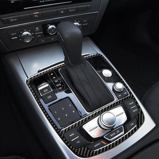 Audi carbon fiber center console stick on panel 2012–2018