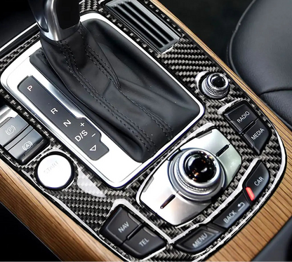 Audi A4 A5 Q5 carbon fiber center control stick on cover 2009–2018